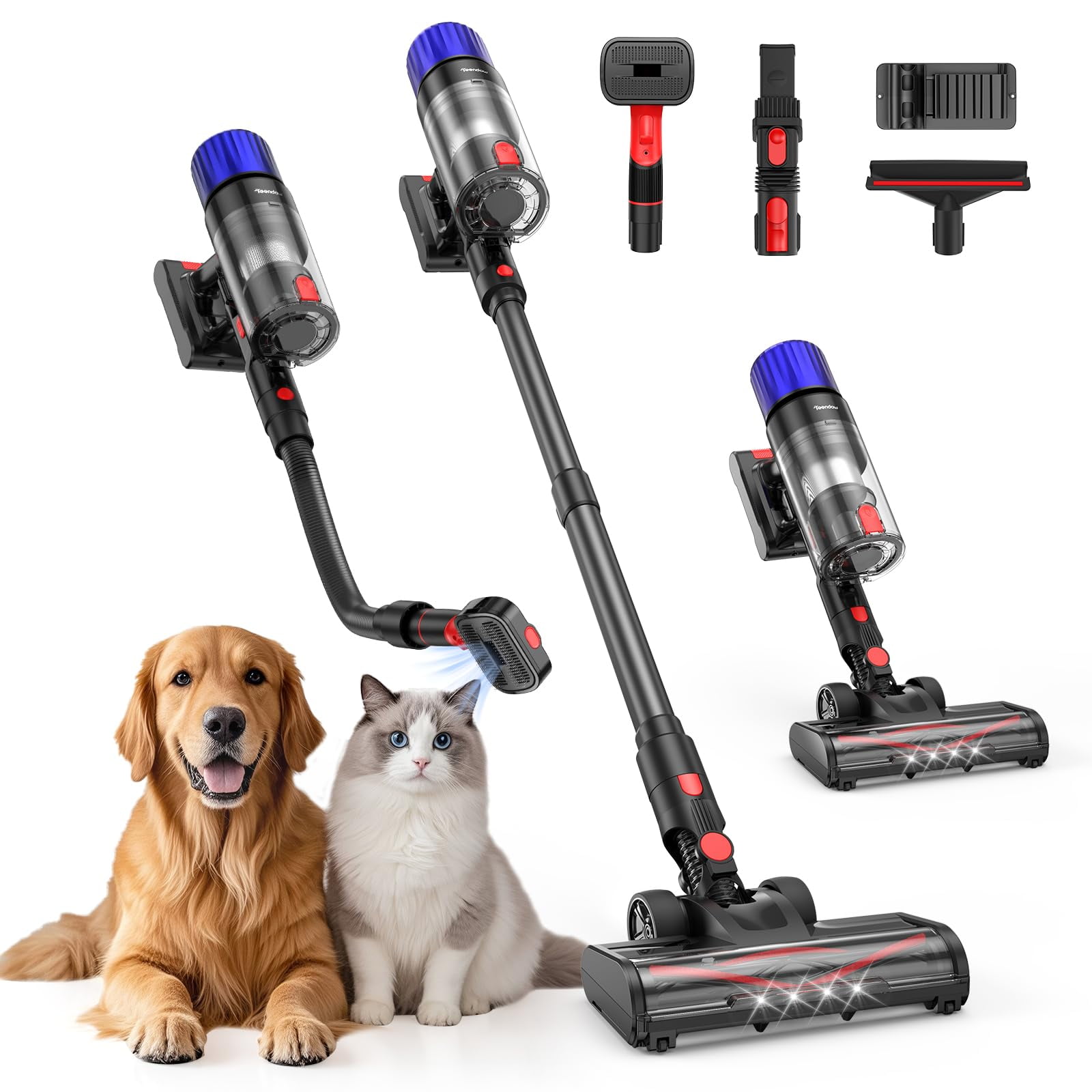 Aspirador Inalámbrico Teendow 500w Para Pelo De Mascotas 50min
