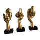 thumbnail image 3 of 3 Uds Estatuas De Pensador Figuras Modernas De Resina Para Estante Sala De Estar Decoración Del Hogar Dorado, 3 of 5
