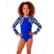 thumbnail image 1 of Traje de baño de niña manga larga azul Talla 12, 1 of 4