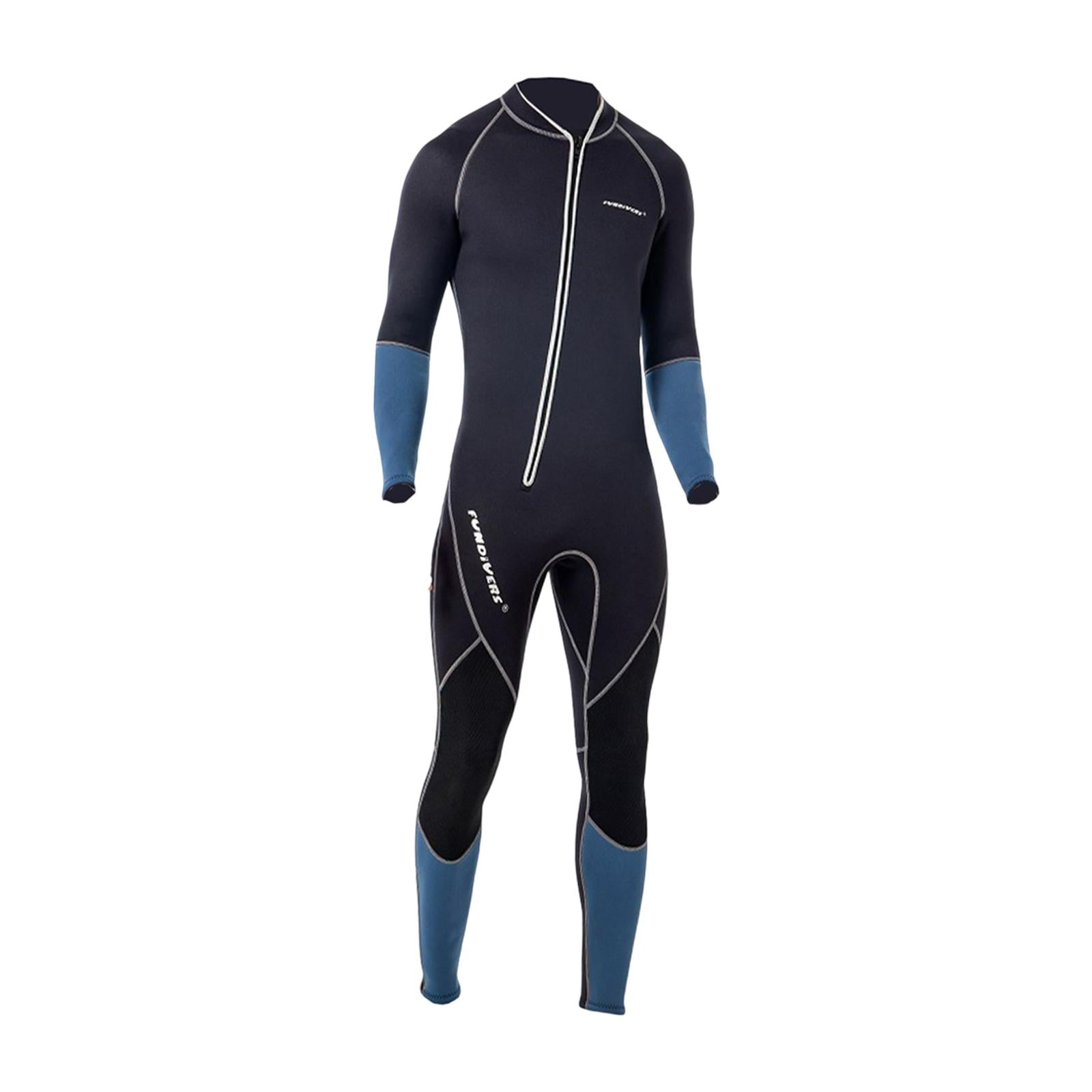 Magideal - Traje De Neopreno De 3 Mm Traje De Baño De Manga Larga Con Cremallera Frontal Traje De Baño Completo Traje De Baño De Surf Traje De Buceo Para Deporte , Medio