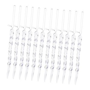 Magideal - 12 Uds. De Adornos De Carámbanos Navideños, Decoración Navideña, Decoraciones Para Árboles De Navidad Transparentes Para Pared, Guirnalda Interior De