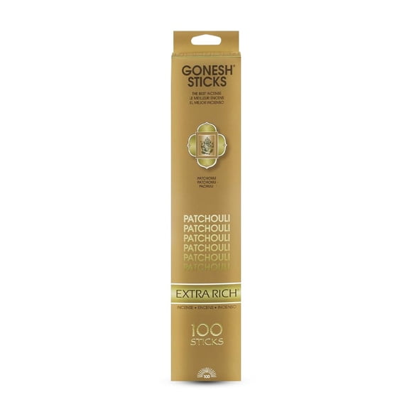 Varillas de incienso Gonesh Extra Rich con aroma a pachulí, 10 cm, 100