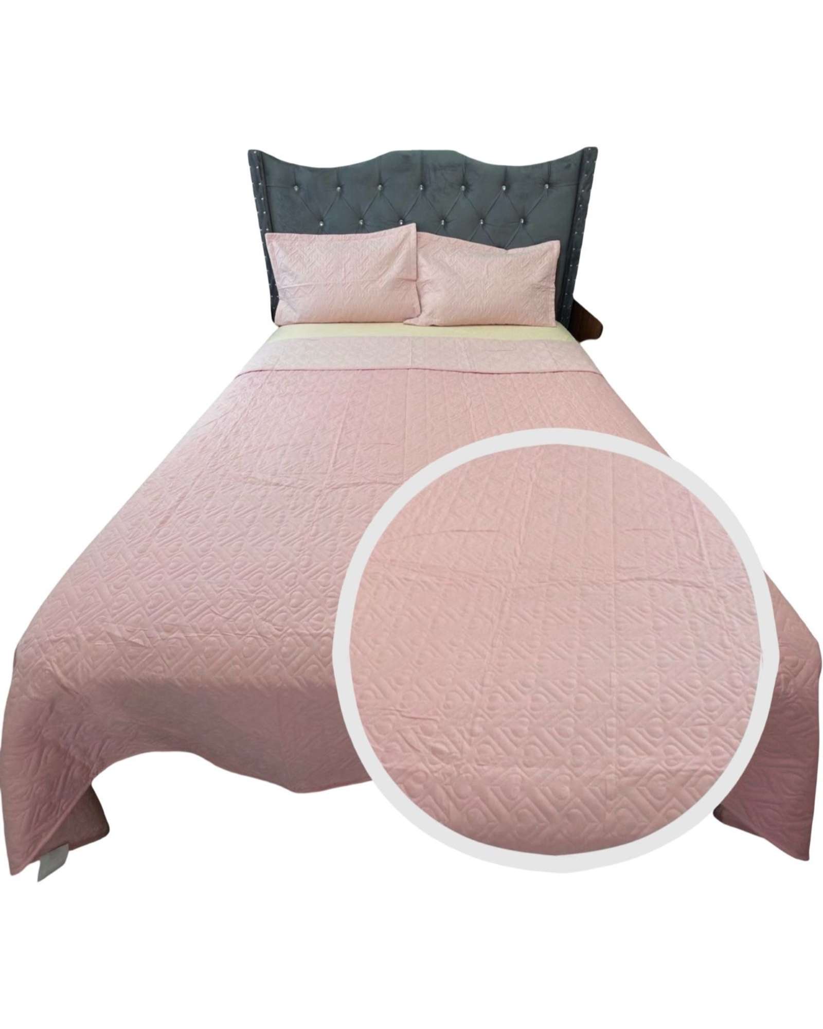 Iiimussa - Cubrecama Quilt De Lujo Verano Delgado 2 Plazas Rosa