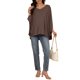thumbnail image 2 of INSPIRE CHIC Top de Maternidad Casual Cuello en V Manga Murciélago Blusa Camisa para Uso Cómodo XL Marrón, 2 of 6