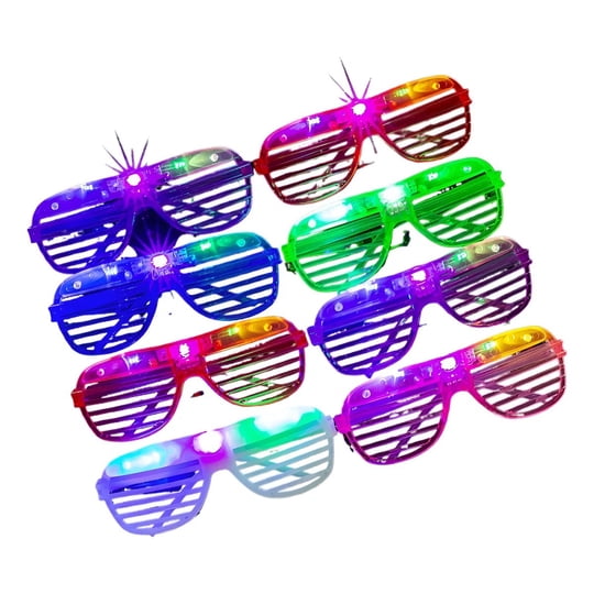 Genérica - Pack 12pcs Lentes Anteojos Con Luz Led Cotillón Fiesta Varios Colores Para Regalos De Fiesta De Neón, Bodas, Conciertos, Raves Y Cumpleaños, Discotecas, Halloween, Navidad.