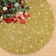 thumbnail image 1 of Falda para árbol de Navidad FUHSY, terciopelo con lentejuelas doradas, 36 pulgadas, 1 of 3