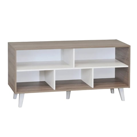 Mobikit - Rack Tv Luisiana Roble Santana/Blanco