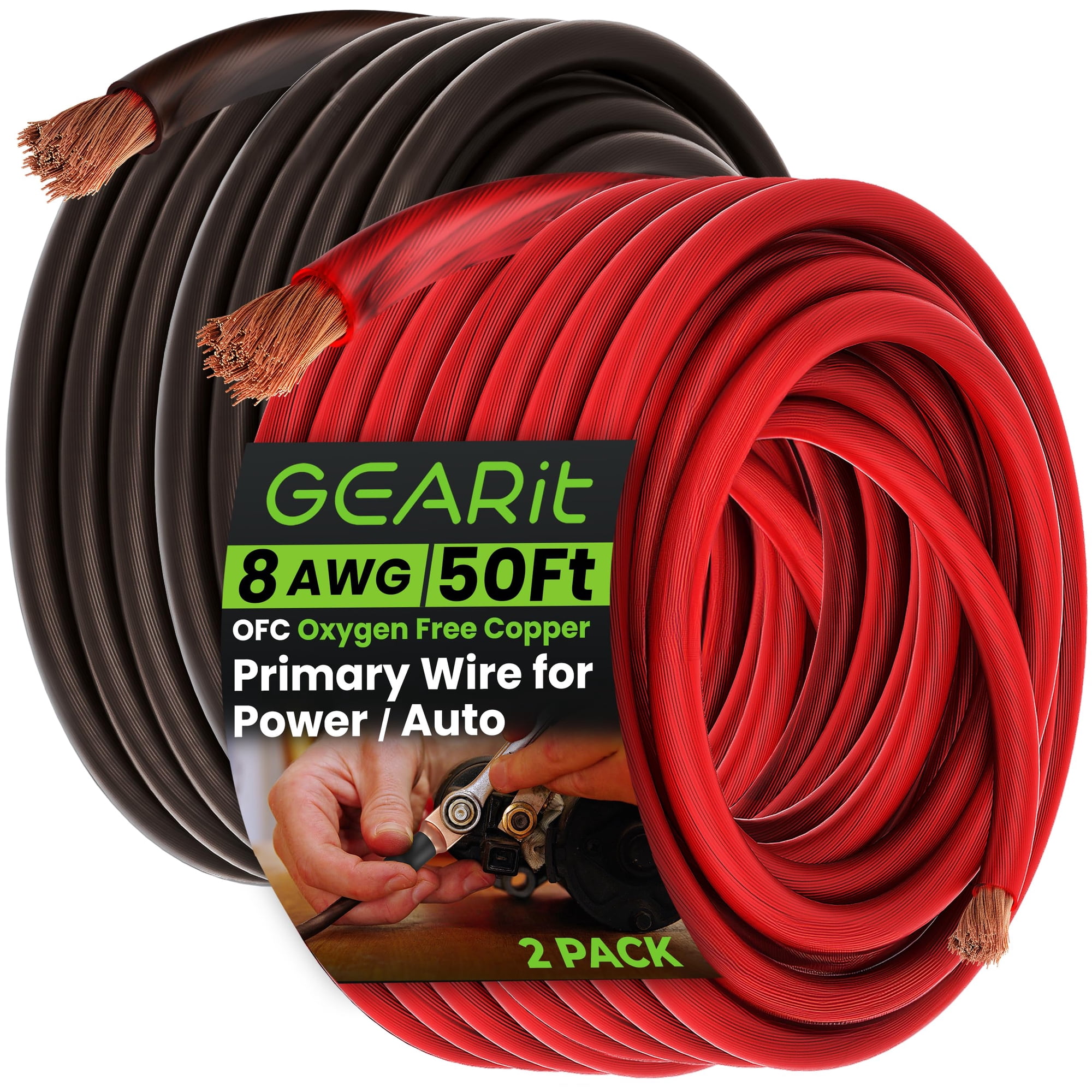 Cable Gearit 8 Awg Ofc 15m Para Alimentación Y Tierra 2-pack