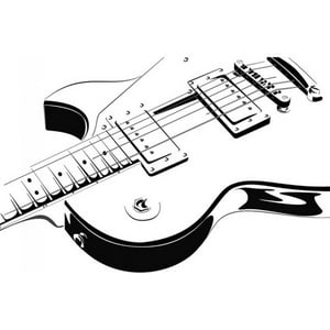 Rienda Libre Graphics - Decomural Electric Guitar Rock Music Ws-17815