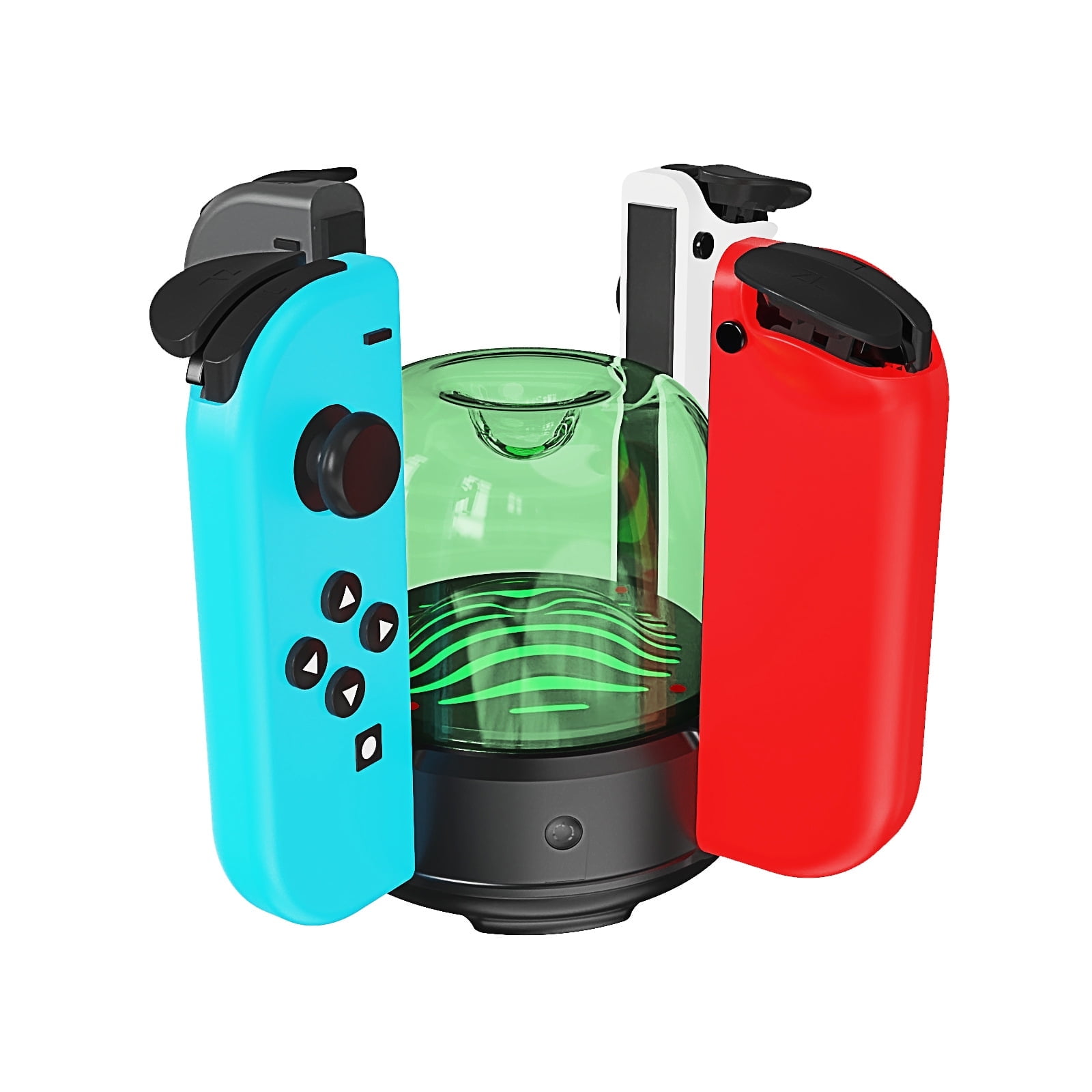 Estación Circular De Carga Aaronmei 4 Puertos Para Controles Joy-cons Nintendo Switch Negro