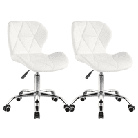 Moboi - Pack 2 Sillas De Escritorio Mariposa Giratoria Acolchada Blanca