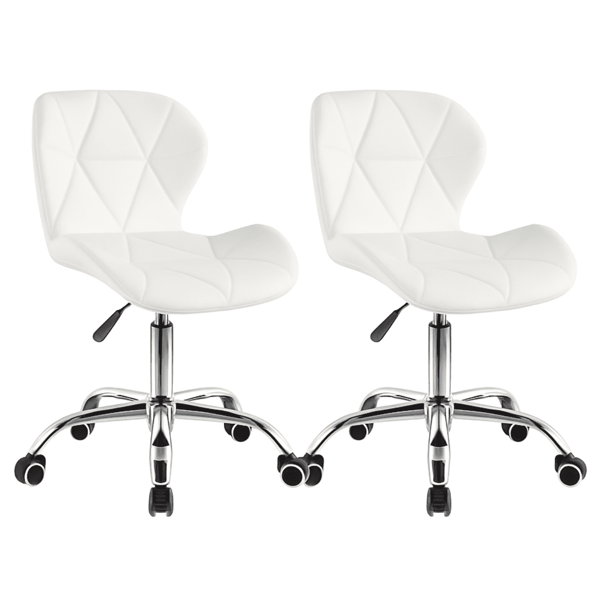 Moboi - Pack 2 Sillas De Escritorio Mariposa Giratoria Acolchada Blanca