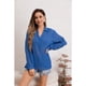 thumbnail image 2 of Blusa Mujer Lino Algodón Premium Liviana Botones Tendencia 8054, 2 of 4