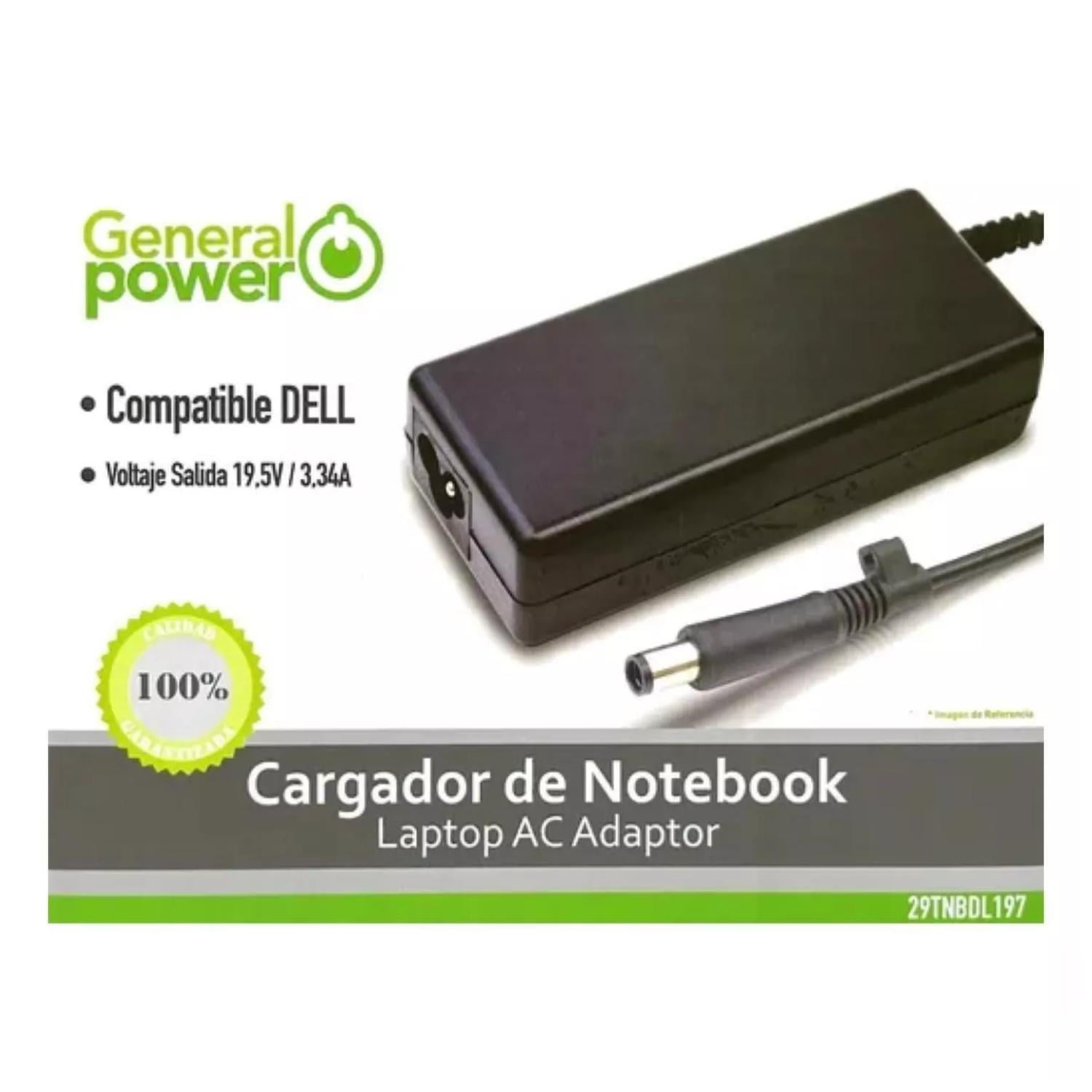 General Power - Cargador Alternativo Notebook Dell 19.5v 3.34a