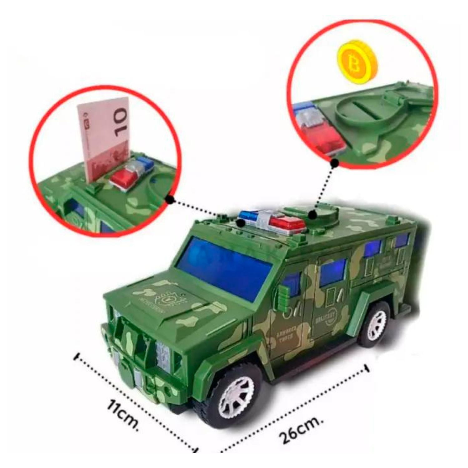 Genérico - Alcancía Hucha Militar Luces Y Movimiento Baterías Ai53