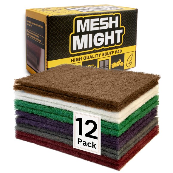 Scuff Pads MeshMight, no tejidas, 6 x 9 unidades, 12 unidades, óxido de aluminio
