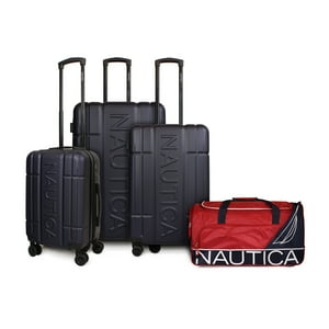Nautica - Set 3 Maletas S+M+L Amsterdam Azul + Bolso M Mannar Rojo