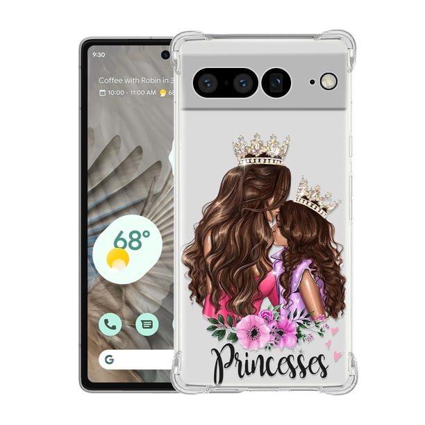 1pc Phone Case With Super Mom Pop Pattern Transparent Four-corner Anti-fall Phone Case For Google 7PRO/7A/7/6PRO/6A/6