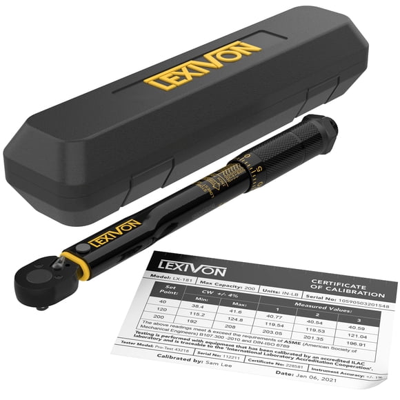 Llave dinamométrica LEXIVON LX-181 con tracción de 1/4 pulgadas, 2,26-22,6 Nm