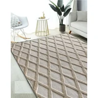 Casadeliacl - Alfombra Jacquard Algodón 160X200 Decorativa Moderna Wym 1.6 M 2 M Trenzado Beige