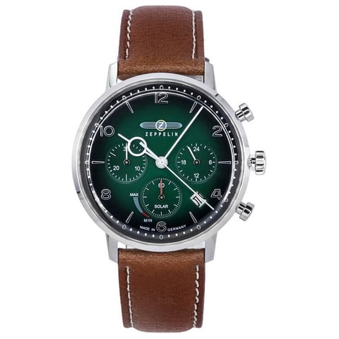 Reloj Analógico Zeppelin Lz129 Hindenburg Cronógrafo Esfera Biogranulado Verde Oscuro Solar 80864N Hombre
