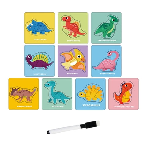 Magideal - Tarjetas De Rompecabezas De Animales De Papel, Tarjetas De Práctica De Rastreo, Juguetes Educativos Para Niños, Tarjetas De Papel, Juguetes Para , Dinosaurio