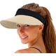 thumbnail image 1 of Sombrero de paja con visera para mujer, ala ancha, protección UV, para playa, plegable, estilo coreano, 1 of 6