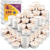 Velas De Té Montopack, Sin Perfume, 100 Unidades, 4 Horas De Combustión
