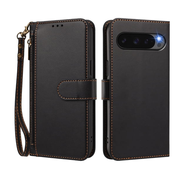 Funda Tipo Billetera para Google Pixel 10 5G con Soporte y Bolsillo con Cierre Negro