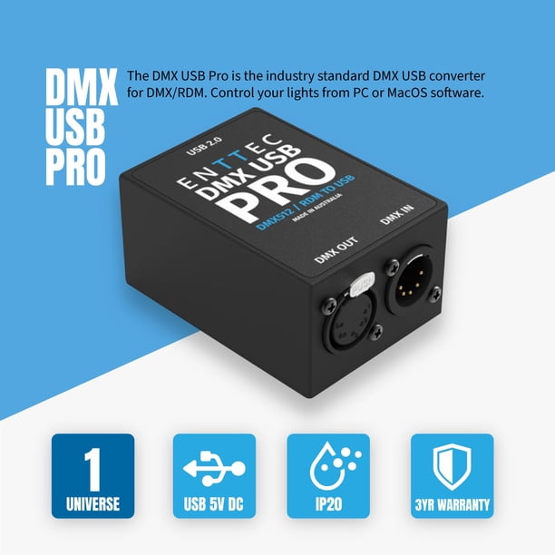 Interfaz USB DMX ENTTEC DMX USB Pro de 512 canales | Lider