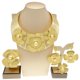 thumbnail image 4 of 4 Pzas 24K Brillantes Conjuntos de Joyería de Compromiso Boda para Mujer Collar Pulsera Aretes Anillo Conjuntos de Joyería Nupcial para Mujer Fiesta Graduación Accesorios de Disfraz, 4 of 6