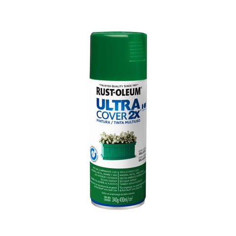Rust-Oleum - Pintura En Spray Ultra Cover 2X Multiuso Verde Claro Brillante 340 G