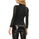thumbnail image 3 of Blusa de Fiesta Ajustada con Brillo y Mangas Largas Semitransparentes para Mujer INSPIRE CHIC XL Negra, 3 of 6