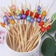thumbnail image 4 of 100 palillos de cóctel hechos a mano de bambú natural, ecológicos, para aperitivos, frutas y postres., 4 of 8