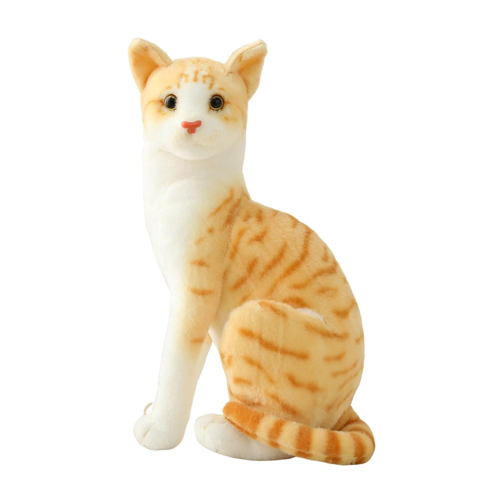 Magideal - Gato Juguetes De Peluche Animal Relleno De Felpa Muñeco De Peluche Cómodo Realista Encantador Simulación Gatos Siameses Para Niños Regalo De Navidad , Estilof 25cm
