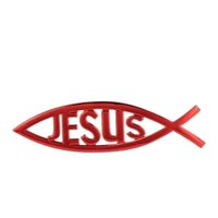 Genérico - Pegatina 3D Pez Jesús Para Coche Y Decoración Interior