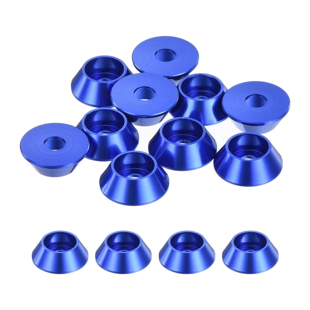 Arandelas de Copa Cónica M3, Juntas de Aluminio Anodizado para Tornillo RC/FPV/PC/Dron, Paquete de 10 (Azul Oscuro)