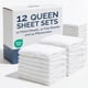 thumbnail image 1 of Juego de sábanas CGK Unlimited tamaño queen, blanco, paquete de 12, 1 of 9