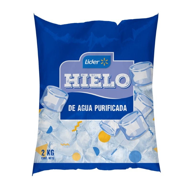 Hielo De Agua Purificada Bolsa 2 kg Lider