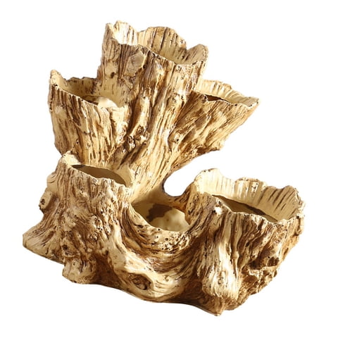 Ioensy - Maceta De Tocón De Árbol, Regalo Decorativo, Florero Para Jardín, Cocina, Escritorio, Madera