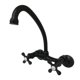 thumbnail image 1 of Grifo de cocina Kingston Brass KS214MB de montaje en pared, negro mate, 1 of 9