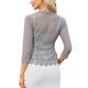 thumbnail image 3 of INSPIRE CHIC Chaqueta de Encaje Floral para Mujer con Mangas 3/4 y Un Botón Bolero Cárdigan Gris M, 3 of 6