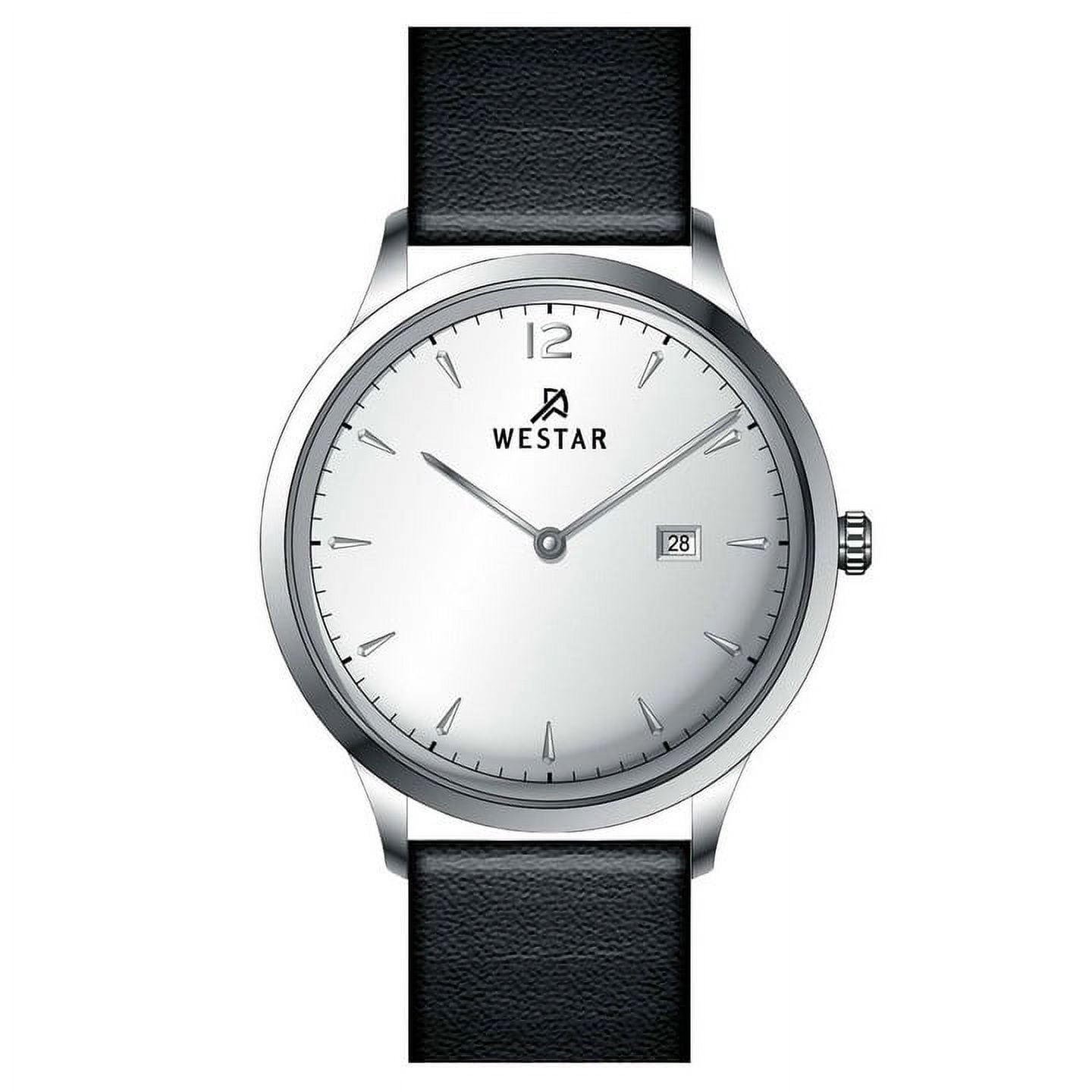 Westar - Reloj Profile Correa De Cuero Esfera Plateada Cuarzo 50217stn107 Para Hombre