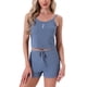 thumbnail image 1 of INSPIRE CHIC Conjunto de Pijama de Punto Acanalado para Mujer con Ribete de Encaje Suave Camiseta sin Mangas y Pantalones Cortos Conjunto de Salón con Tirantes Ajustables para Verano XL Azul, 1 of 6