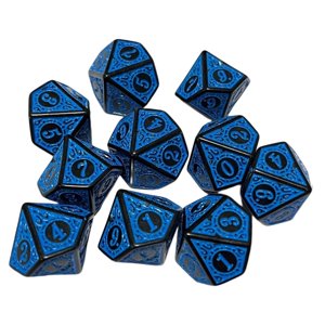 Bothyi - 10X Juego De Dados Poliédricos Juego De Juguetes De Barra Dados Para Juegos De Cartas Juego De Roles Azul