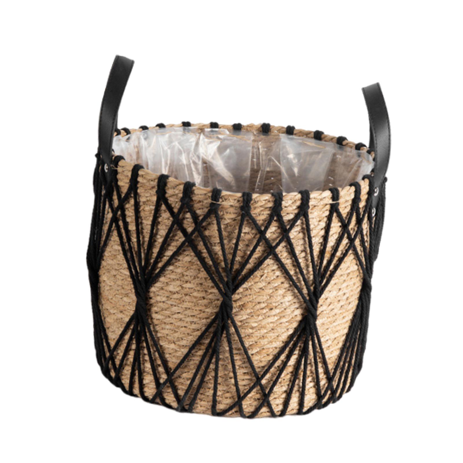 Magideal - Cesta Tejida Para Macetero, Contenedor Para Macetero, Cesta De La Compra, Contenedor De Almacenamiento Para Macetas Fácil De Usar Para Picnic, Jardín,