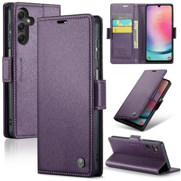 CaseMe tipo cartera Samsung Galaxy A24 4G con cierre magnético, RFID, tarjetero, soporte, carga inalámbrica