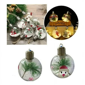 Genérico - 12 Esferas Navideñas Con Luz Led Deco Navidad 8Cms Surtidos