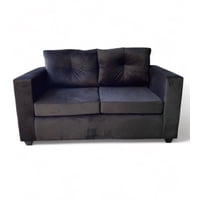 Muebles Barcelona - Sofa 2 Cuerpos Bilbao Felpa Negro