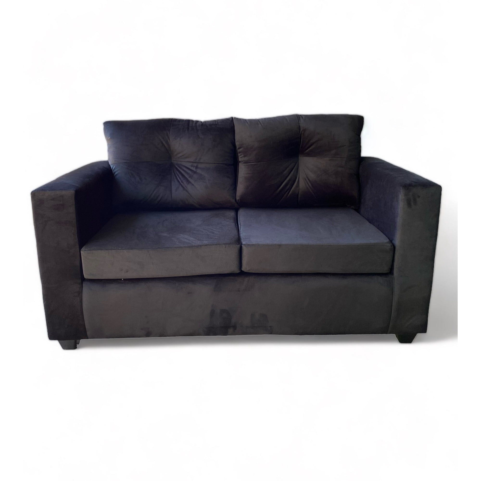 Muebles Barcelona - Sofa 2 Cuerpos Bilbao Felpa Negro